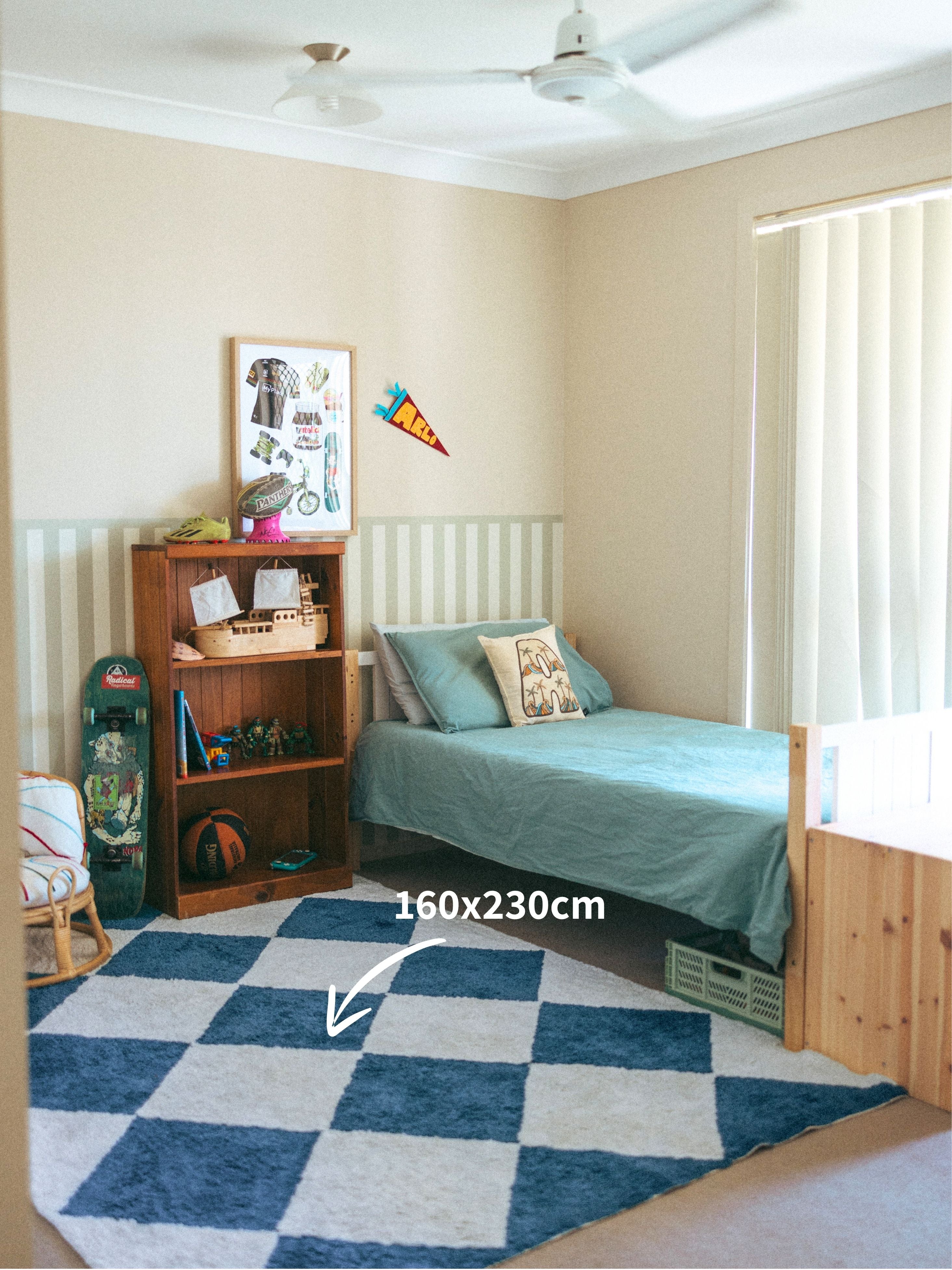 Checker Rug - Deep Teal