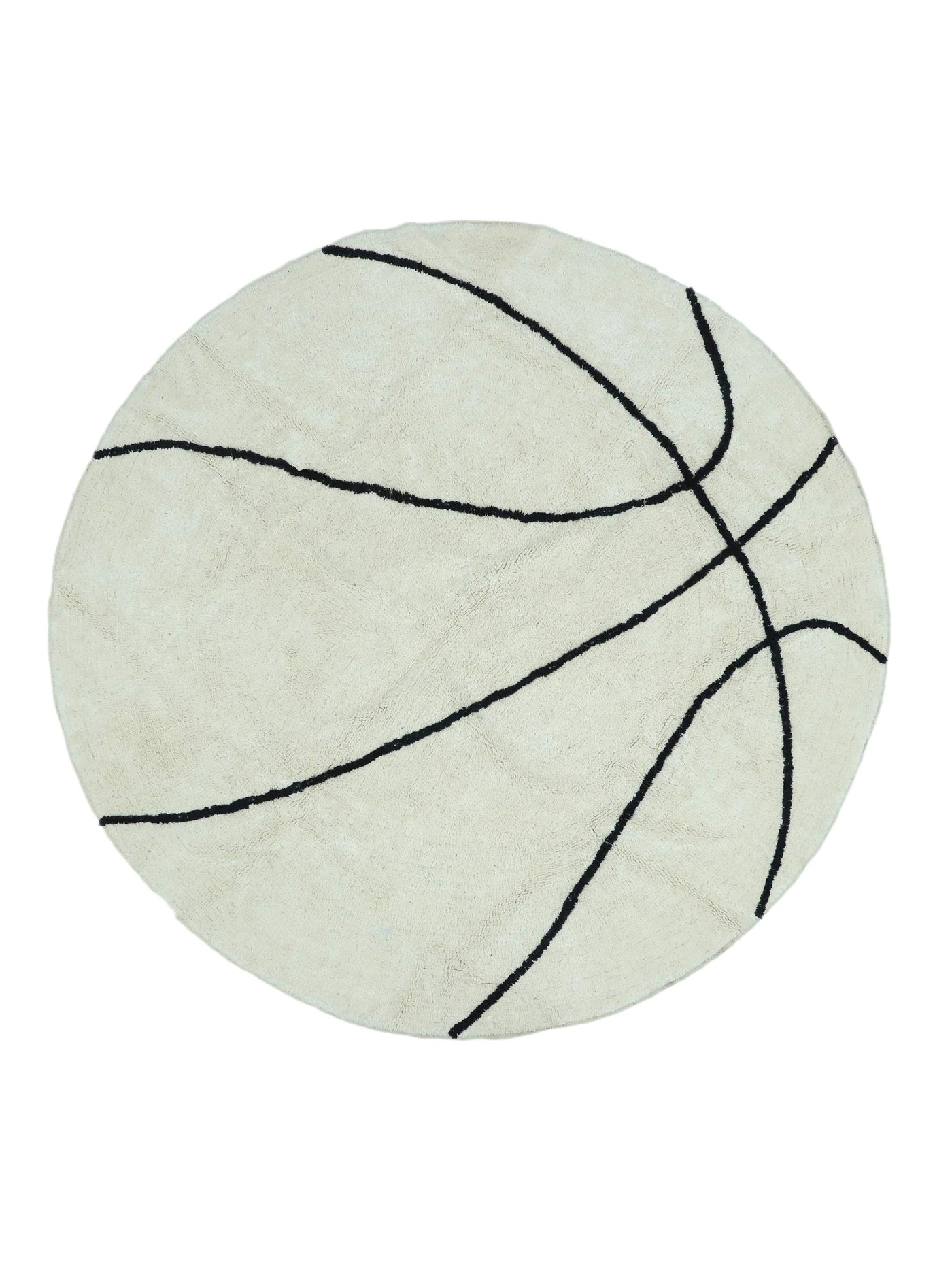 Natural coloured Basketball rug with black lines