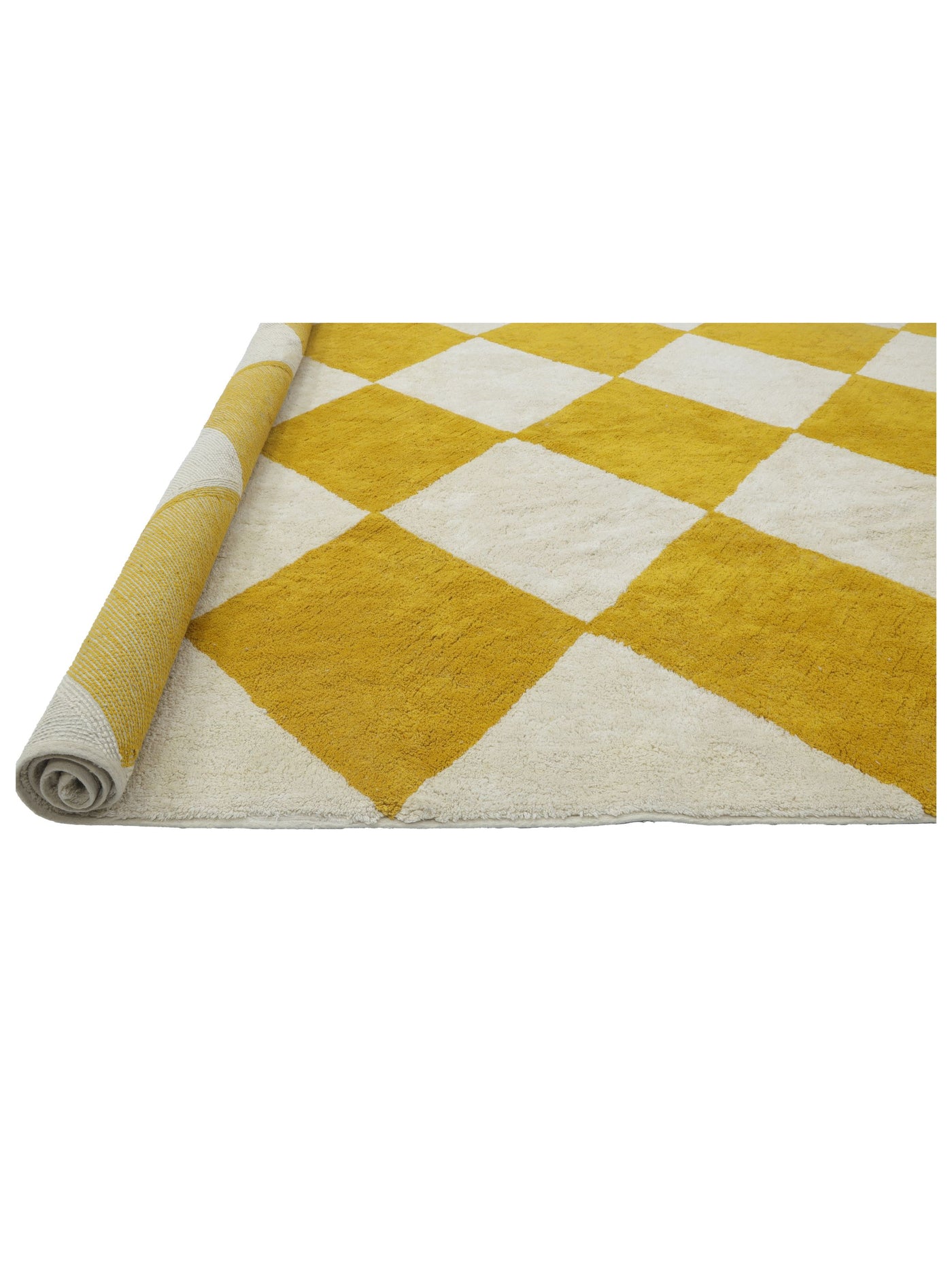 Mustard Yellow Checker Rug