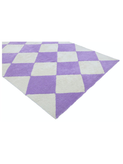 Lavender Purple Checker Rug