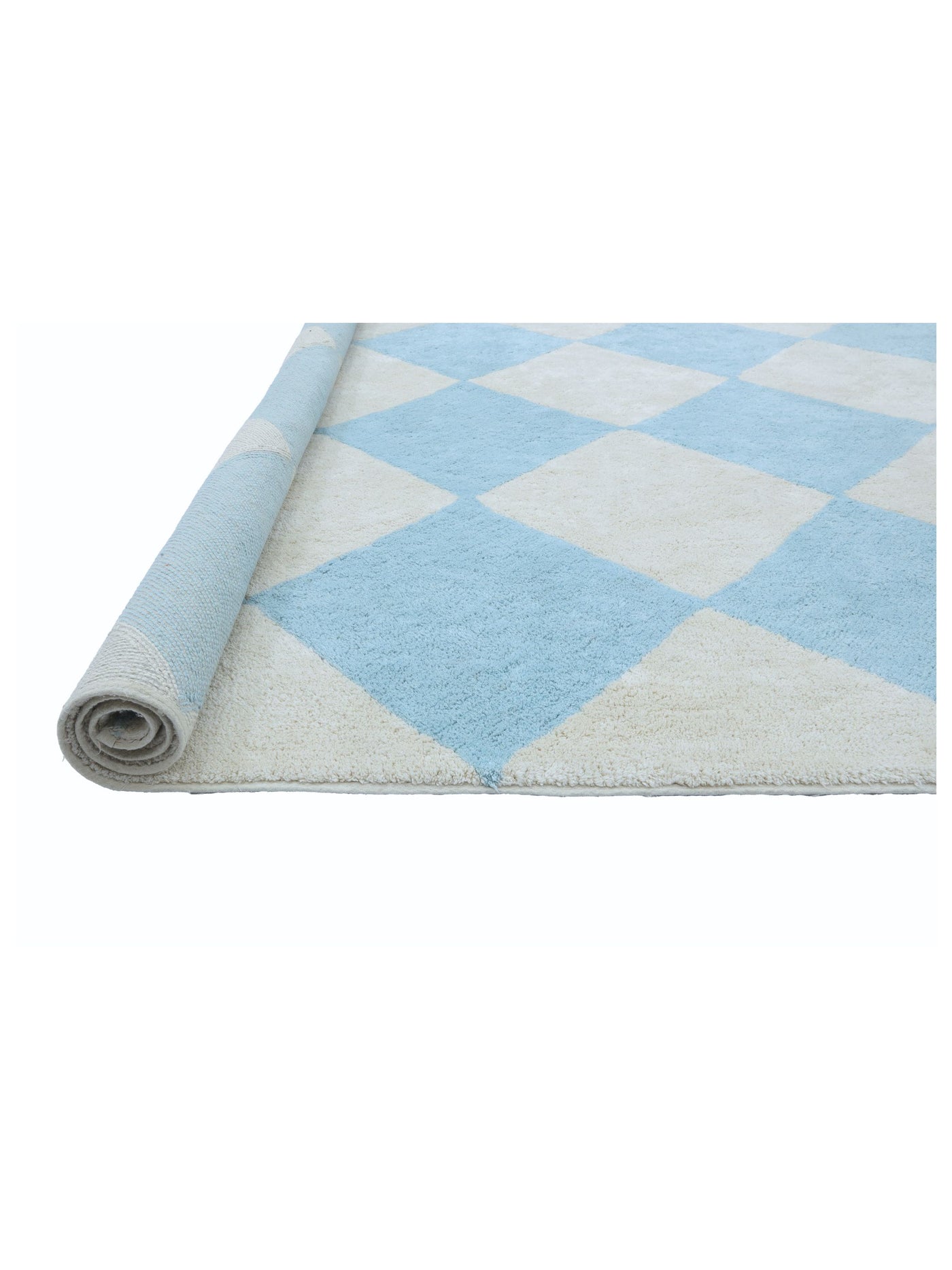 Sky Blue Checker Rug