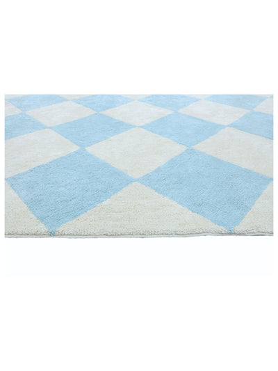 Sky Blue Checker Rug