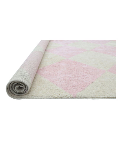 Soft Pink Checker Rug