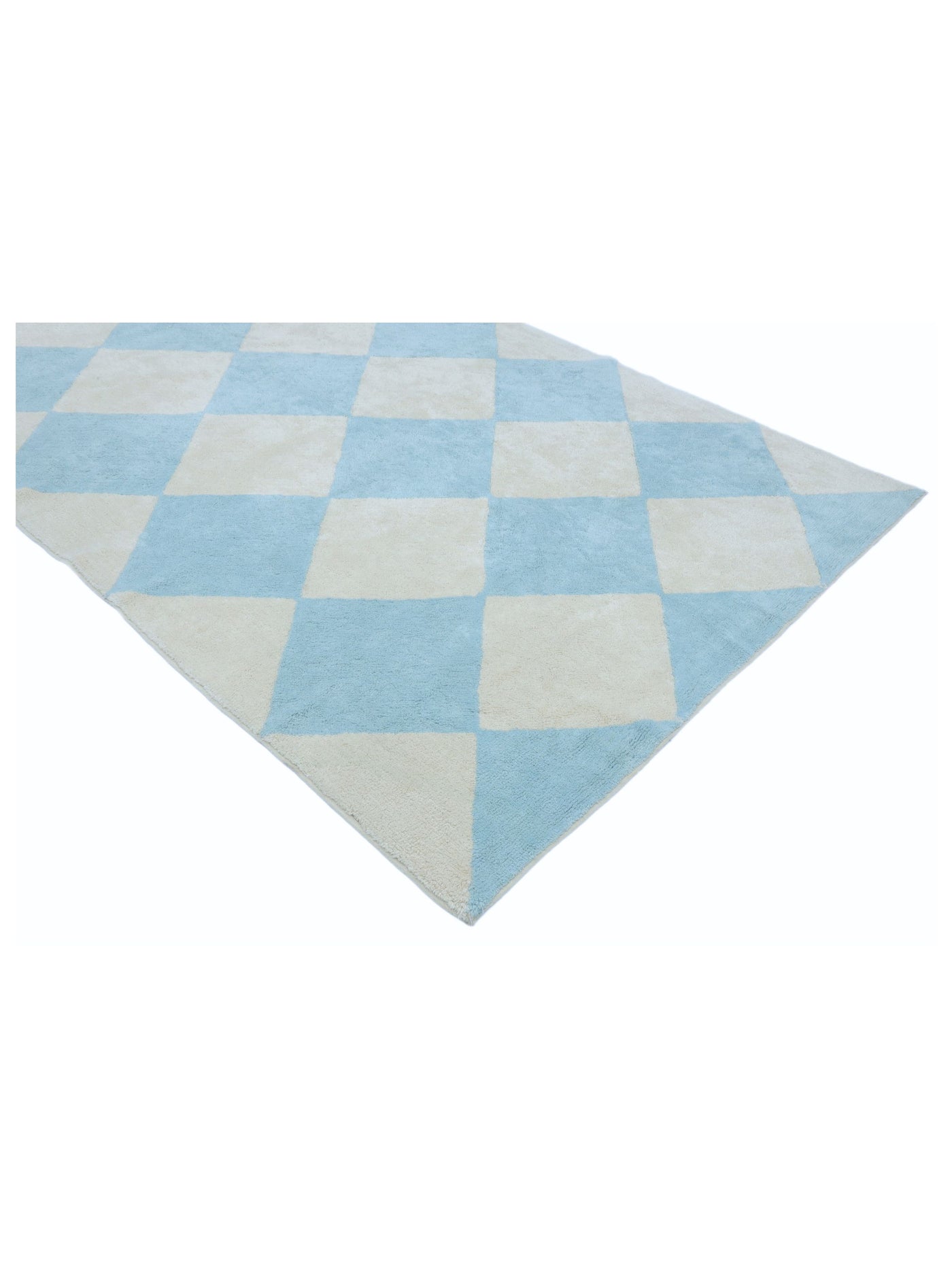 Sky Blue Checker Rug