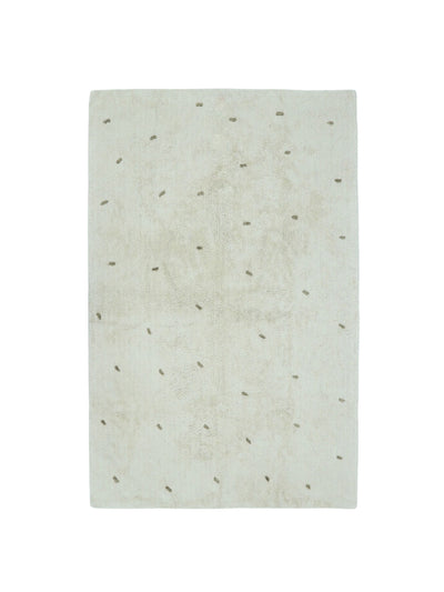 Natural rug with taupe dot details