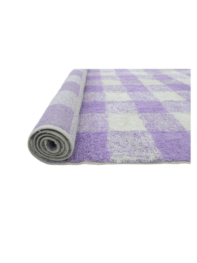 Lavender Purple Gingham Rug