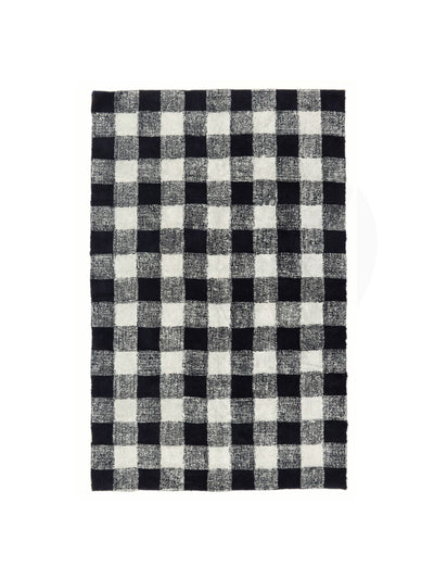 Natural colour rug with black gingham details