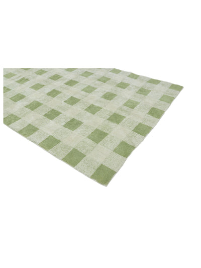 Sage Green Gingham Rug