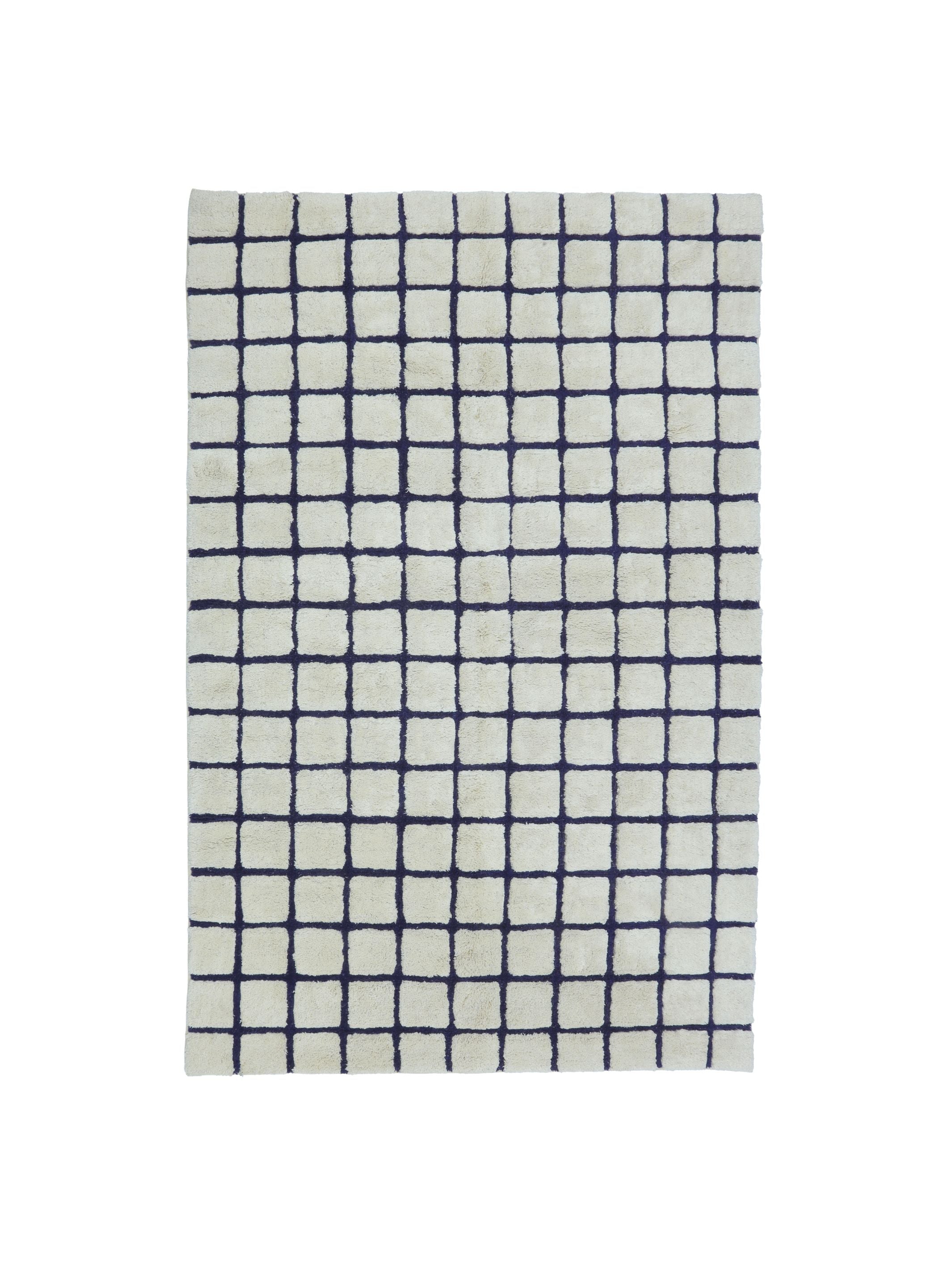 Dark Blue Grid Rug LAST PIECE - 160x230cm