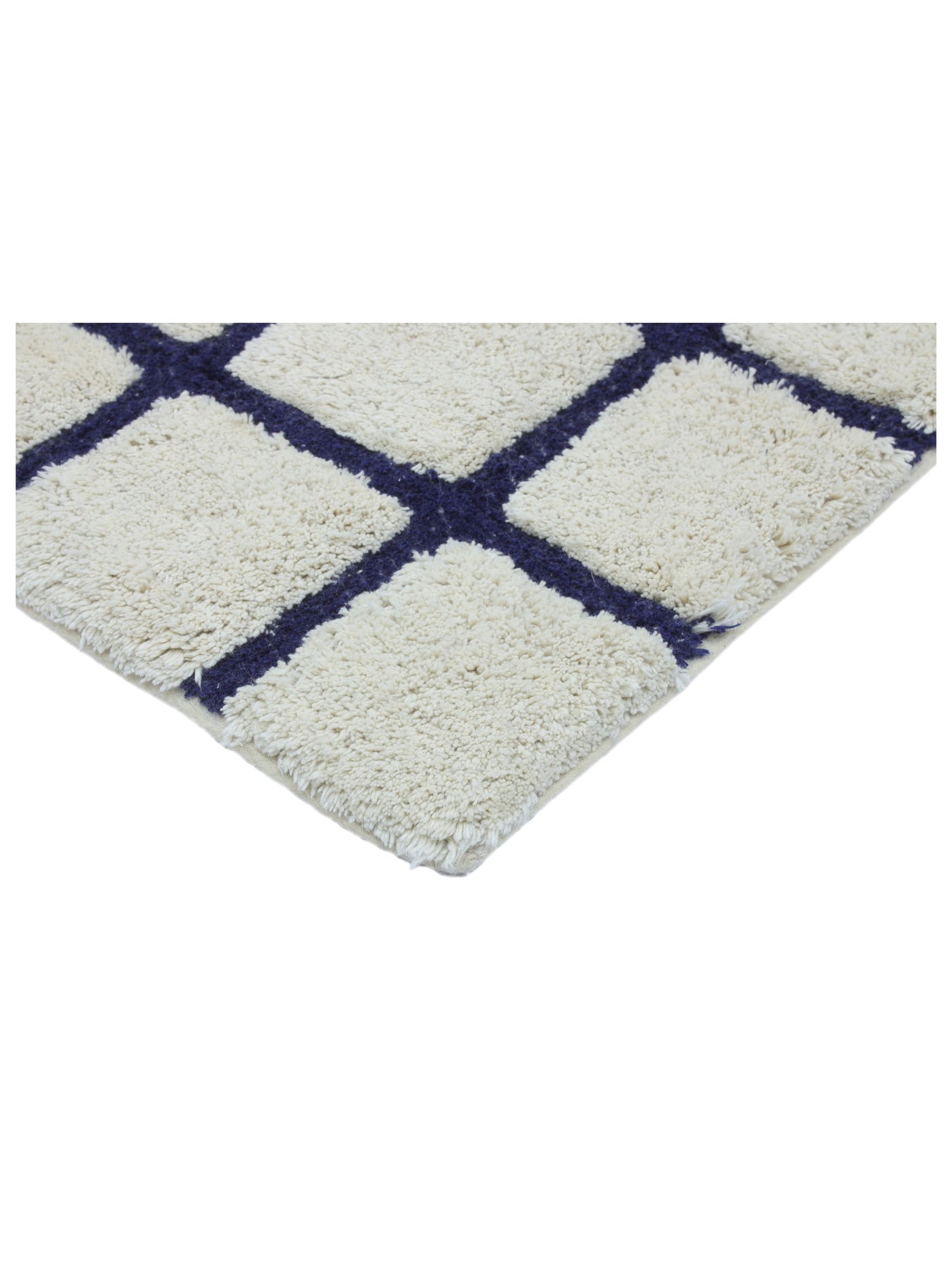 Dark Blue Grid Rug