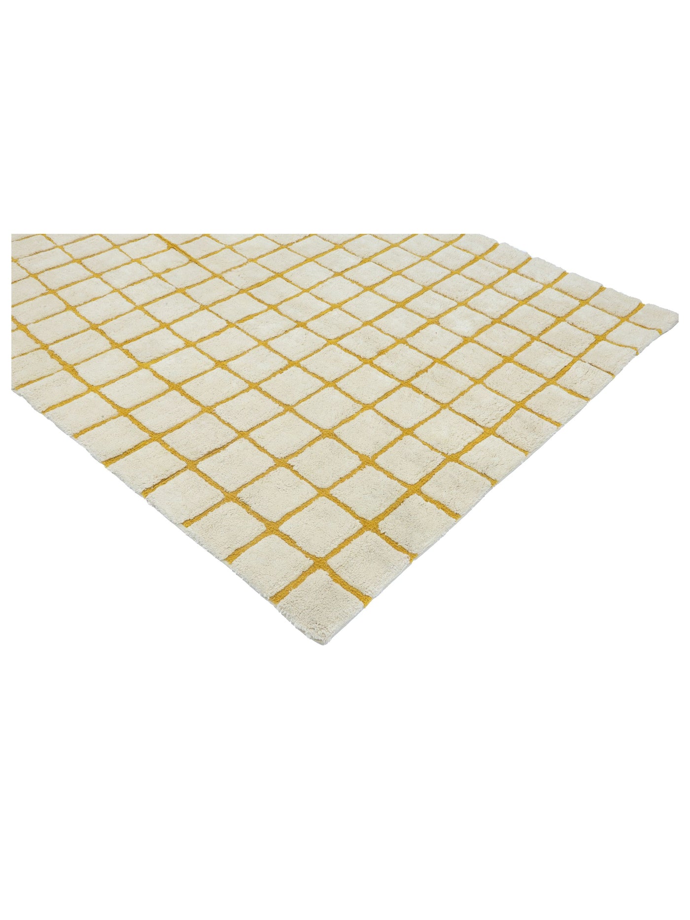 Mustard Yellow Grid Rug