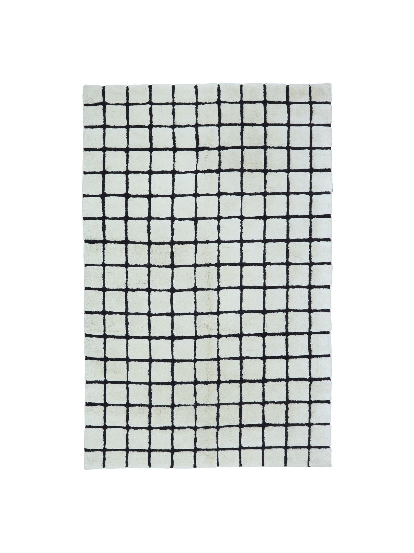 Natural colour rug with black grid details