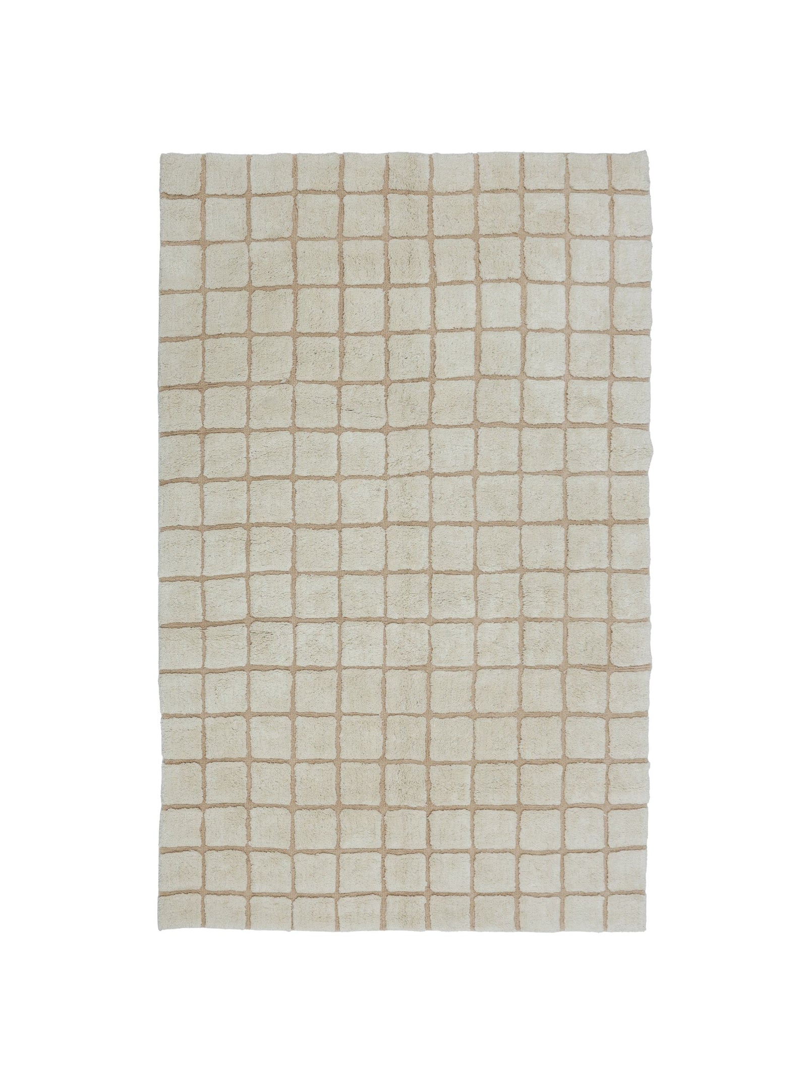 Dusty Coral Grid Washable Cotton Kids Rug | Hunter & Nomad