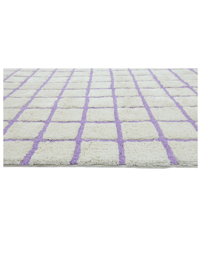 Lavender Purple Grid Rug