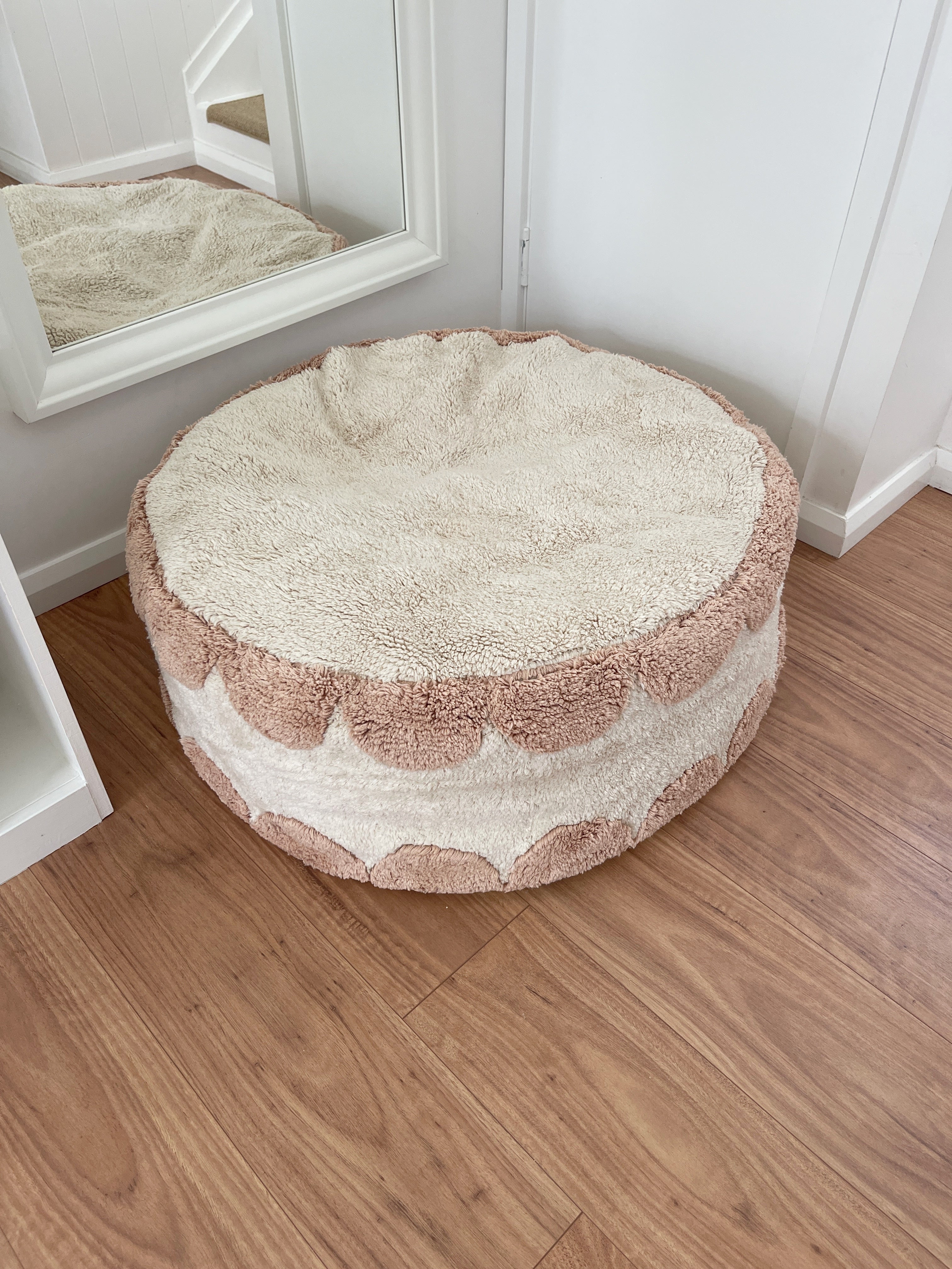 Scallop Pouf - Dusty Coral
