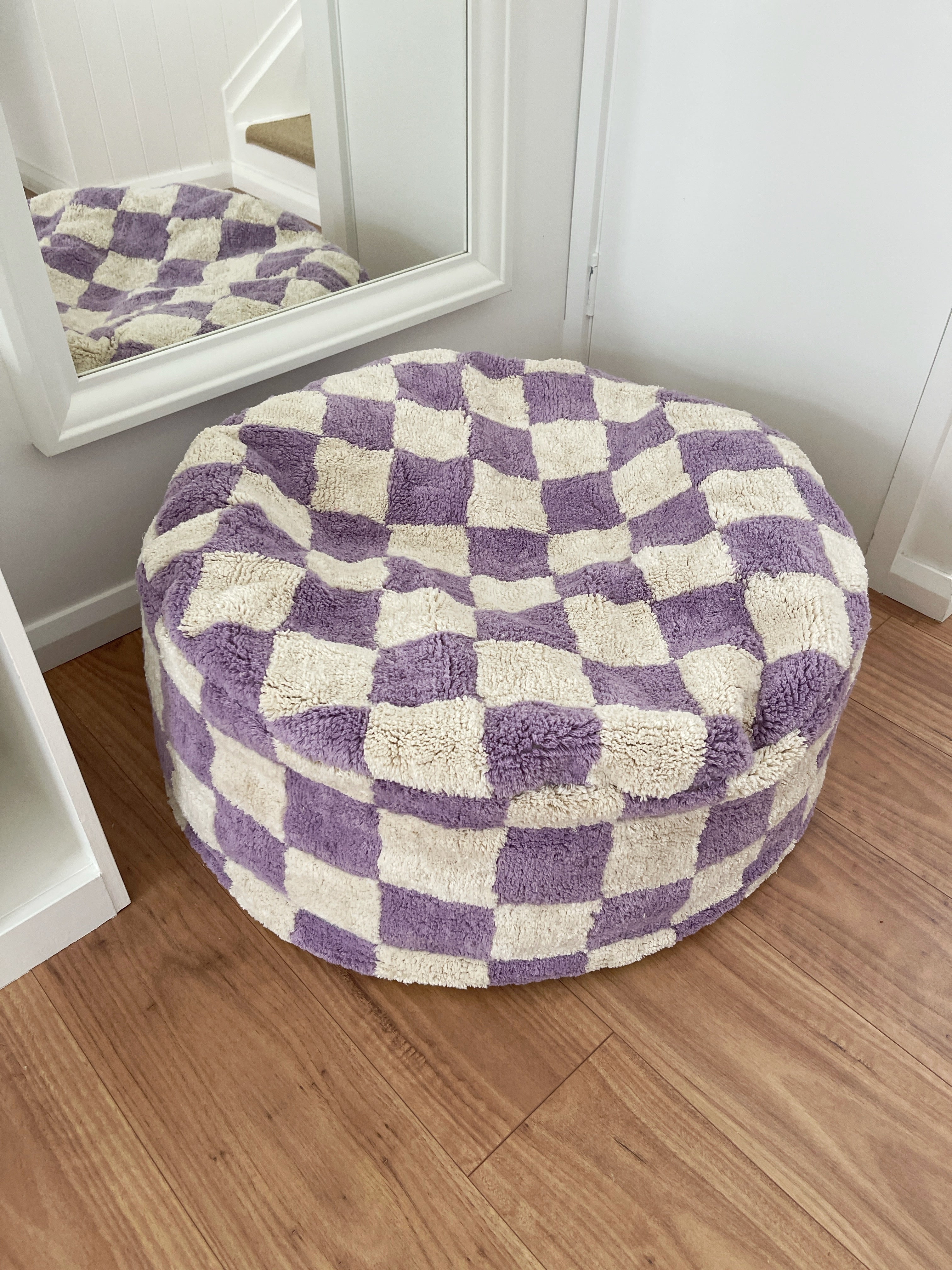 Checker Pouf - Lavender