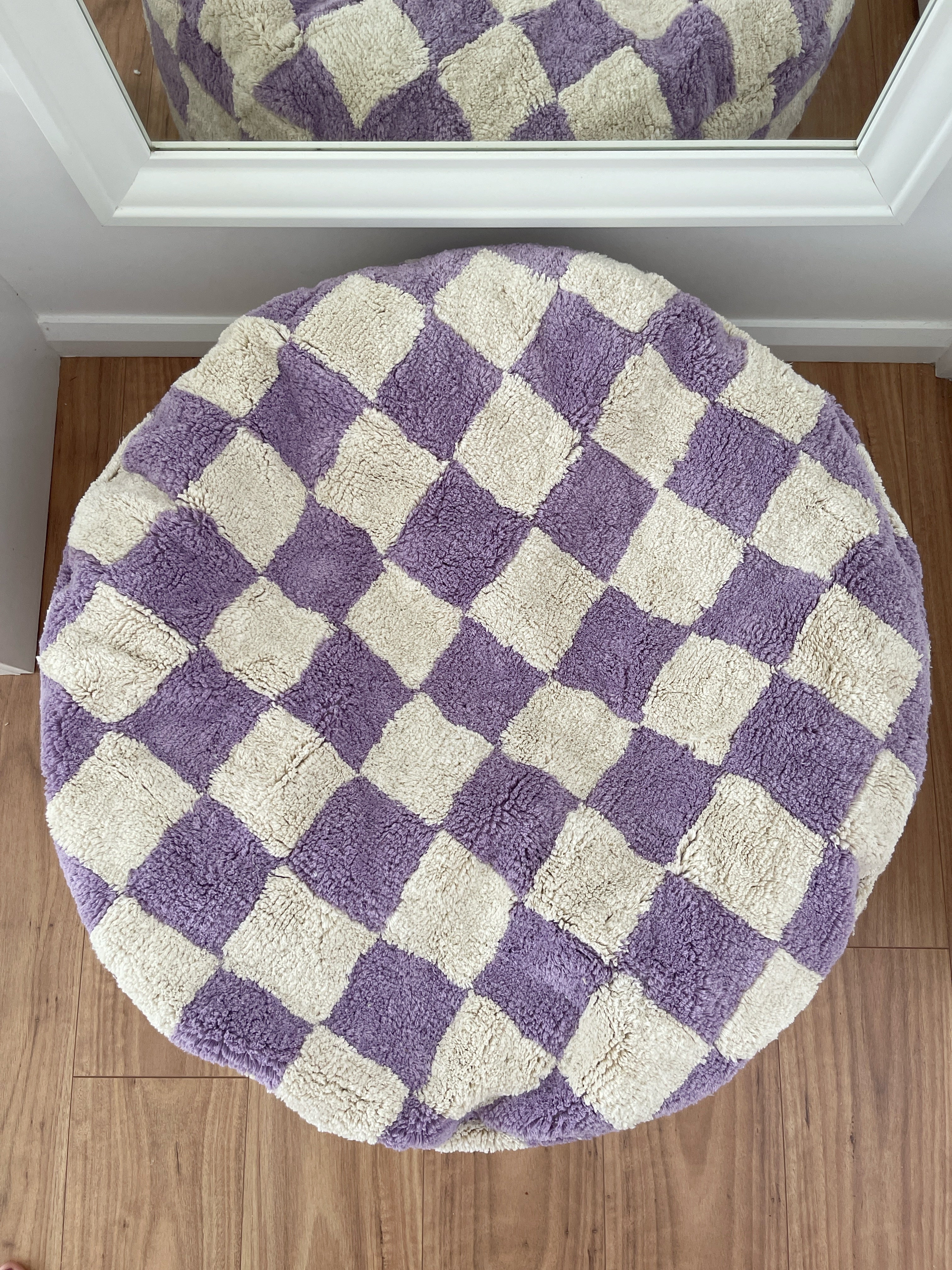 Checker Pouf - Lavender