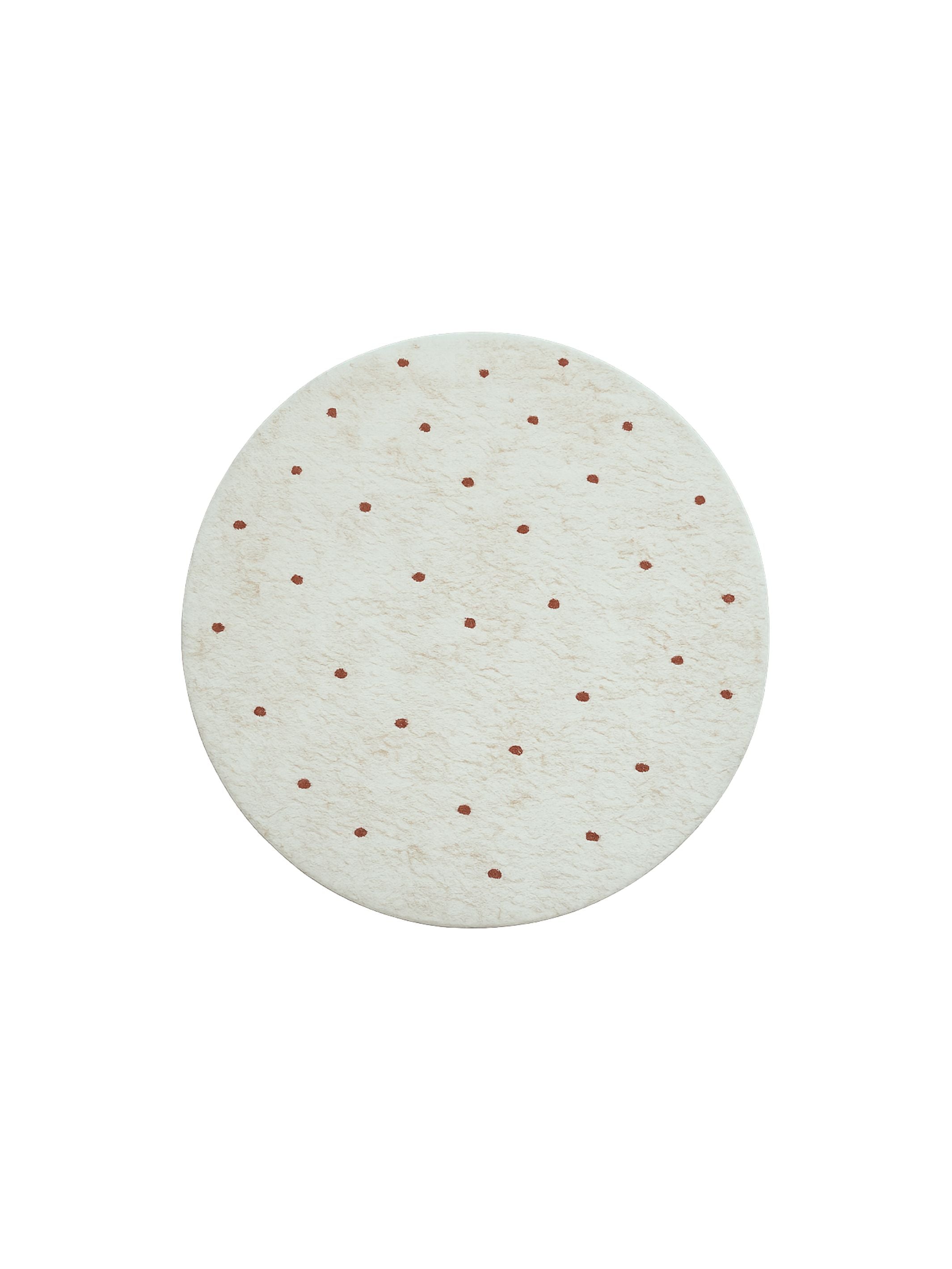 Dot Rug Round - Rust