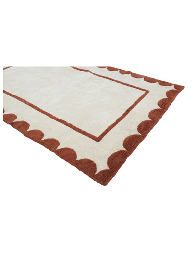 Rust Brown Scallop Rug