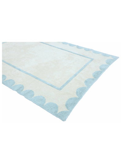 Sky Blue Scallop Rug