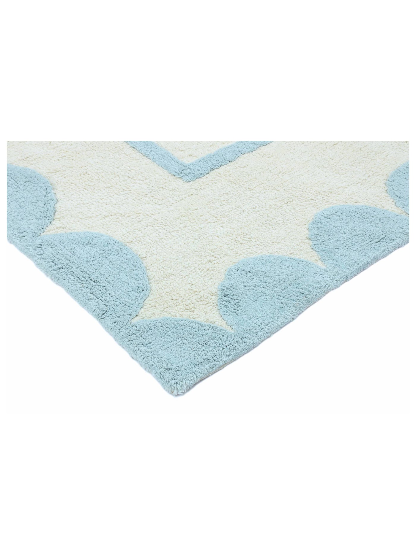 Sky Blue Scallop Rug