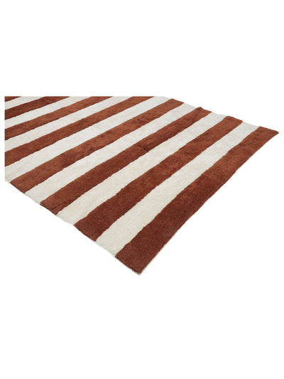 Rust Brown Stripe Rug