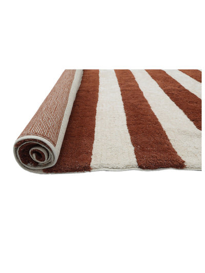 Rust Brown Stripe Rug