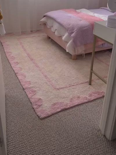 Soft Pink Scallop Rug